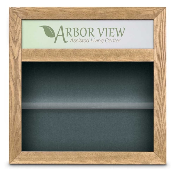 United Visual Products Outdoor Enclosed Combo Board, 42"x32", Bronze Frame/Black Porc & Cork UVCB4232ODBZ-BLKPORC-CORK - main